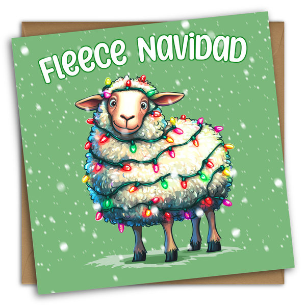 Fleece Navidad Christmas Card, Funny Handmade Cards for Him, For Her, Boyfriend Christmas Cards, Fun Christmas Cards, Best Friend,