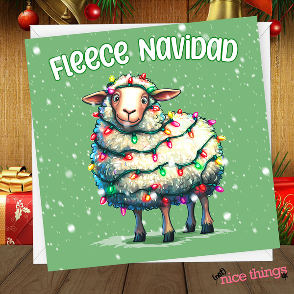 Fleece Navidad Christmas Card, Funny Handmade Cards for Him, For Her, Boyfriend Christmas Cards, Fun Christmas Cards, Best Friend,
