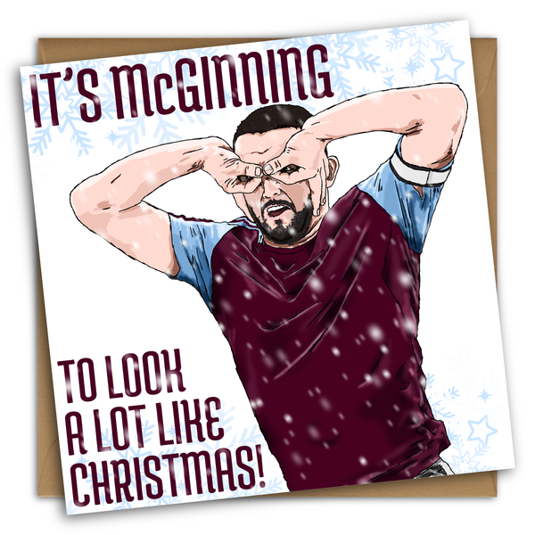 John McGinn Christmas Card for Son, Aston Villa Gift, AVFC Christmas Card, Aston Villa Card for Dad, Unai Emery, Ollie Watkins, Jhon Duran
