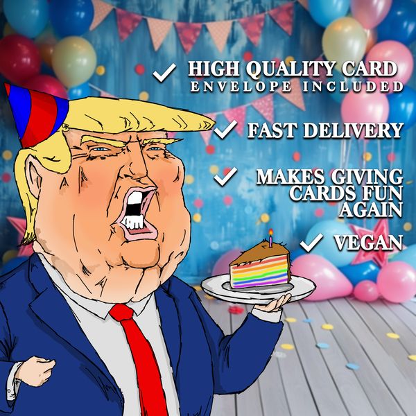 Eating The Pets Birthday Card | Funny Donald Trump Card