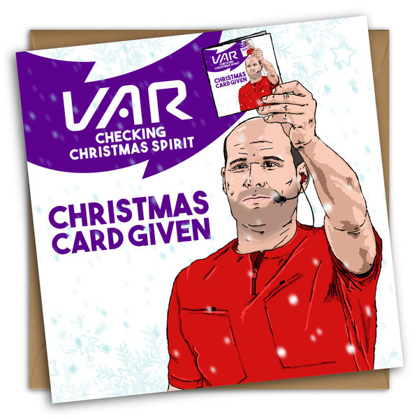 VAR Christmas Card for Son, Football Christmas Card for Dad, Funny Brother Christmas Gift, Football Card for Dad, Funny Football Gift,