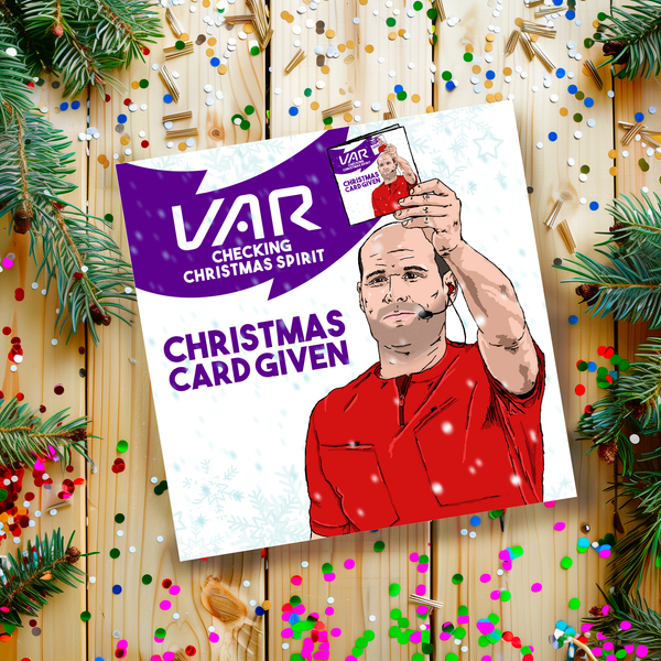 VAR Christmas Card for Son, Football Christmas Card for Dad, Funny Brother Christmas Gift, Football Card for Dad, Funny Football Gift,