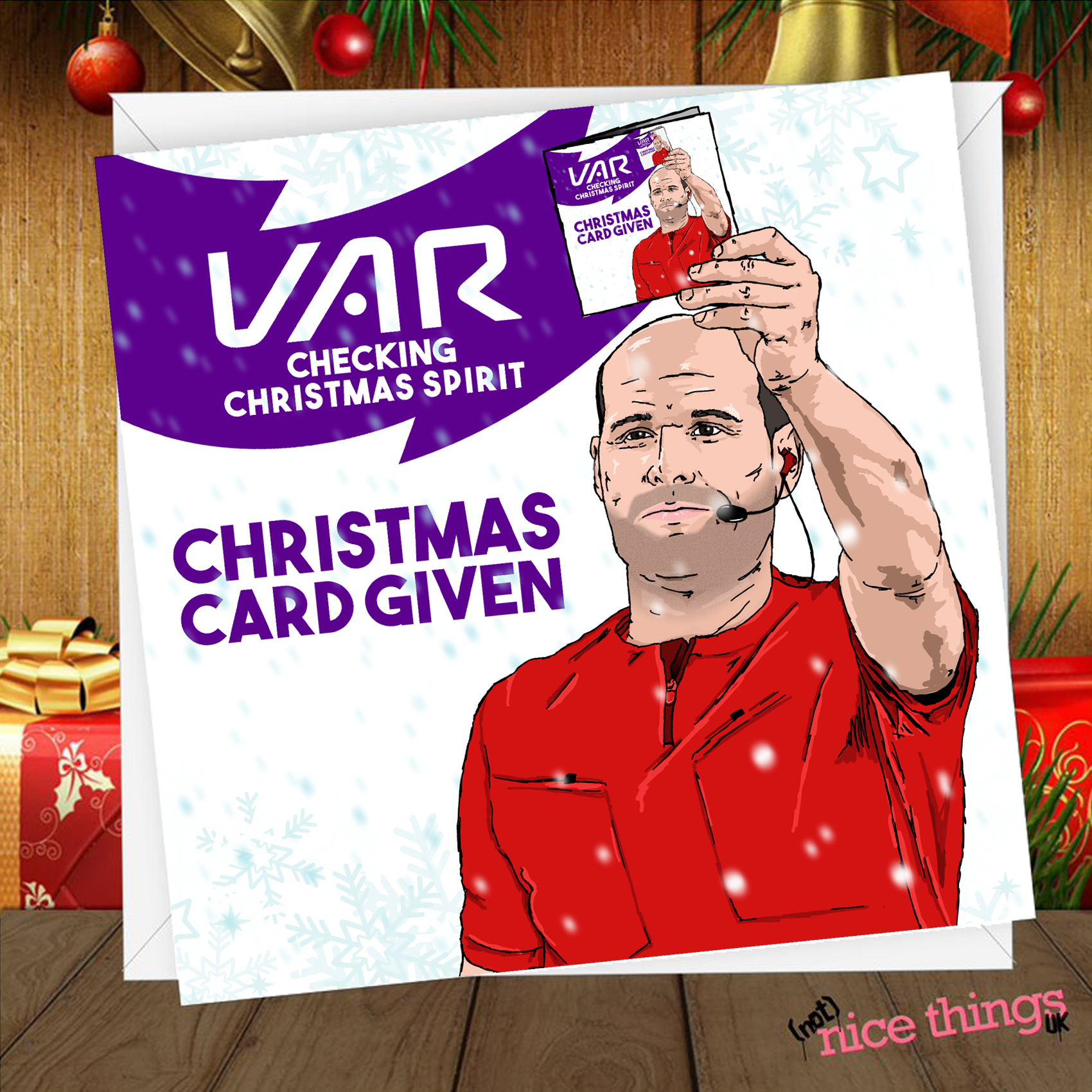 VAR Christmas Card for Son, Football Christmas Card for Dad, Funny Brother Christmas Gift, Football Card for Dad, Funny Football Gift,